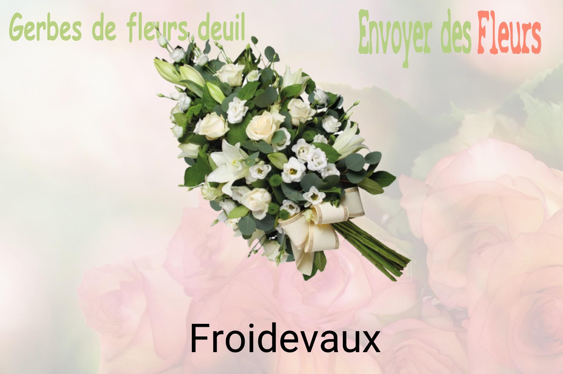 Gerbe de fleurs de deuil livrée à Froidevaux